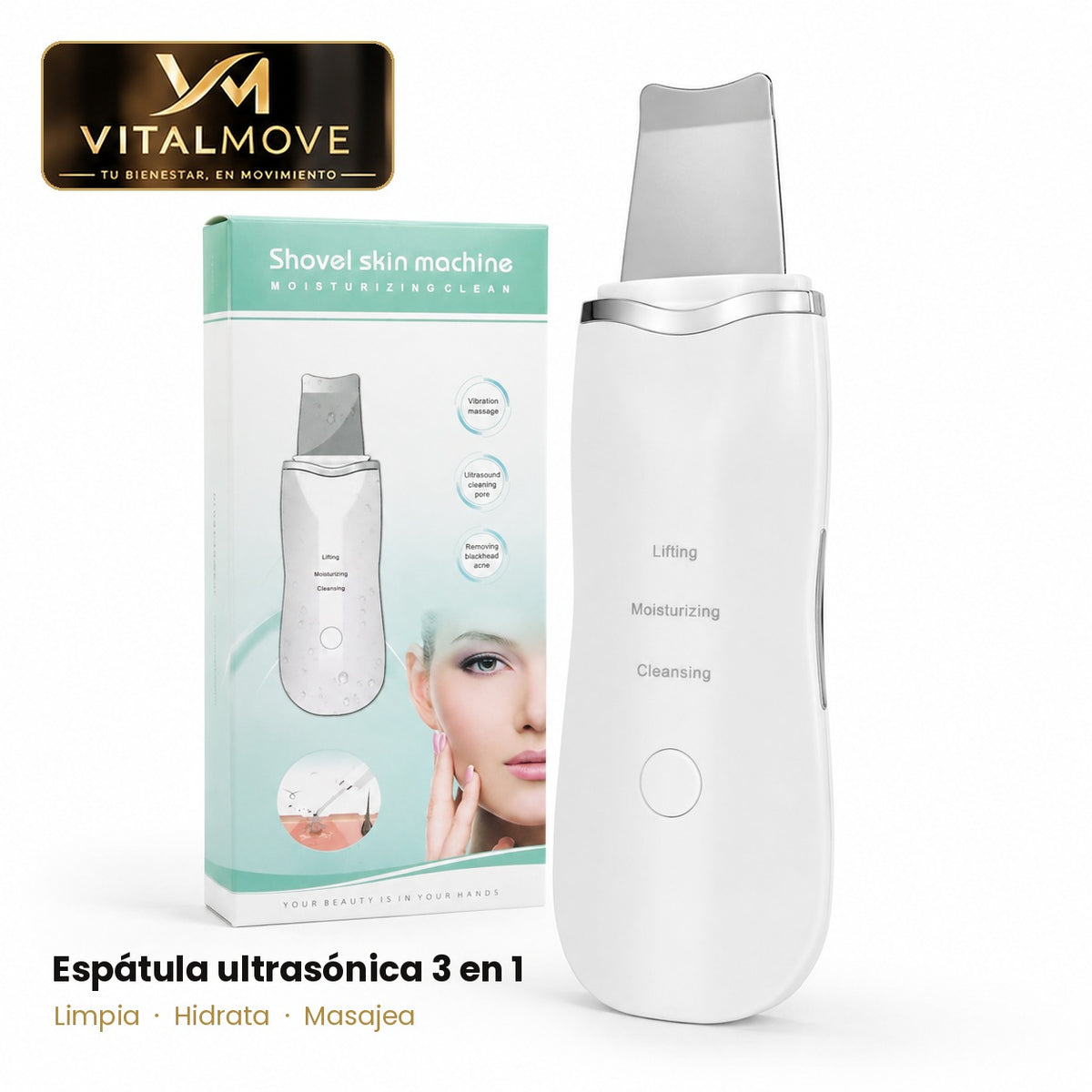 Espátula ultrasónica facial 3 en 1